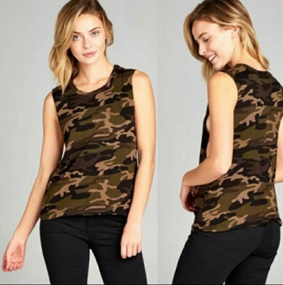 🌷LAST❗CAMO MUSCLE TEE